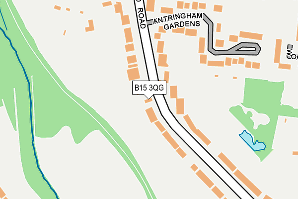 B15 3QG map - OS OpenMap – Local (Ordnance Survey)