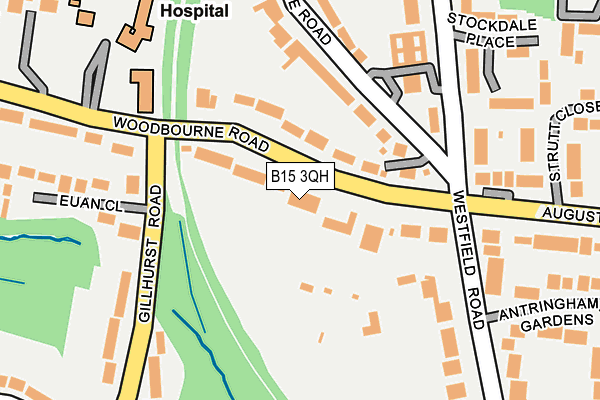 B15 3QH map - OS OpenMap – Local (Ordnance Survey)