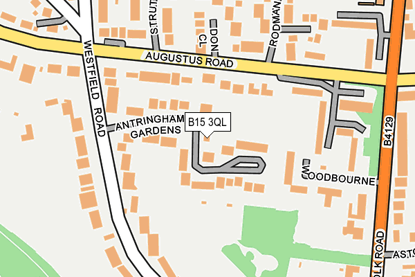 B15 3QL map - OS OpenMap – Local (Ordnance Survey)