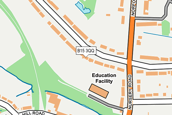 B15 3QQ map - OS OpenMap – Local (Ordnance Survey)