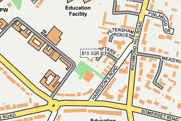 B15 3QR map - OS OpenMap – Local (Ordnance Survey)