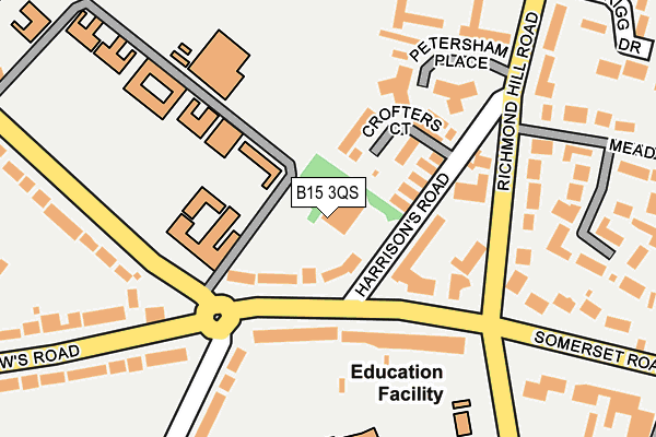 B15 3QS map - OS OpenMap – Local (Ordnance Survey)