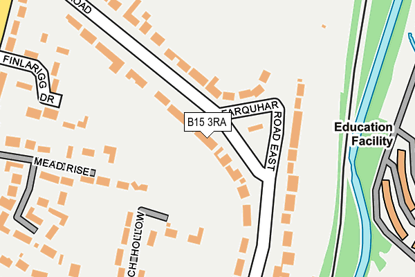 B15 3RA map - OS OpenMap – Local (Ordnance Survey)
