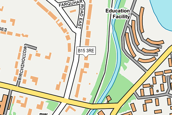 B15 3RE map - OS OpenMap – Local (Ordnance Survey)