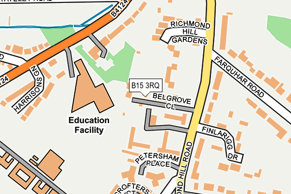 B15 3RQ map - OS OpenMap – Local (Ordnance Survey)