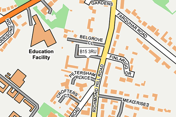 B15 3RU map - OS OpenMap – Local (Ordnance Survey)