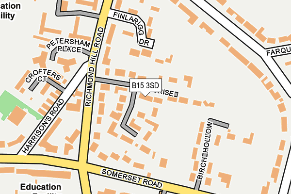 B15 3SD map - OS OpenMap – Local (Ordnance Survey)