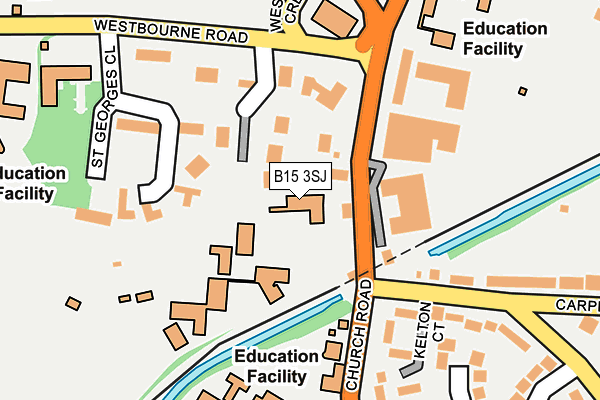 B15 3SJ map - OS OpenMap – Local (Ordnance Survey)