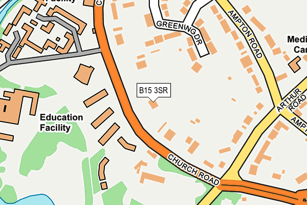 B15 3SR map - OS OpenMap – Local (Ordnance Survey)