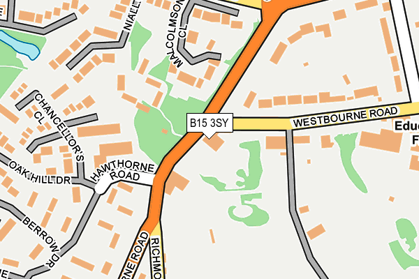 B15 3SY map - OS OpenMap – Local (Ordnance Survey)