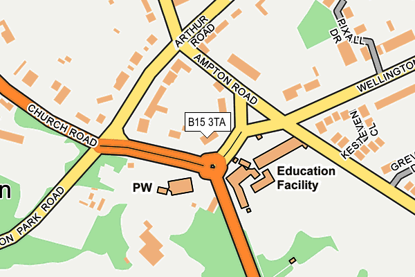 B15 3TA map - OS OpenMap – Local (Ordnance Survey)