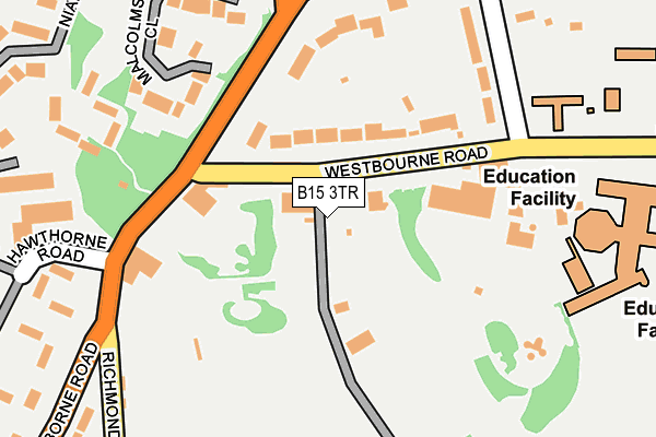 B15 3TR map - OS OpenMap – Local (Ordnance Survey)