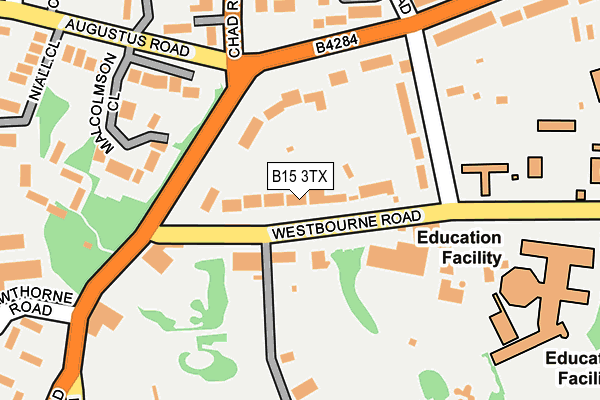 B15 3TX map - OS OpenMap – Local (Ordnance Survey)