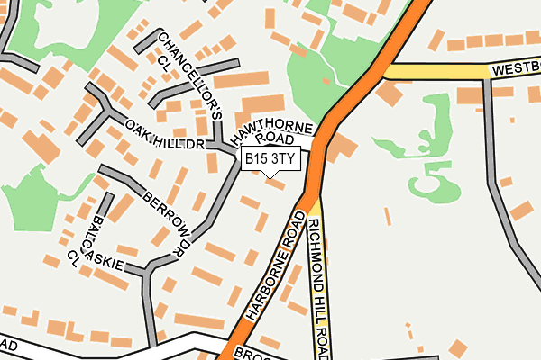 B15 3TY map - OS OpenMap – Local (Ordnance Survey)