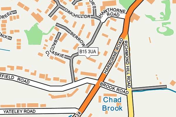 B15 3UA map - OS OpenMap – Local (Ordnance Survey)