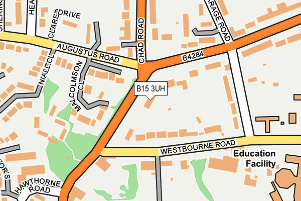 B15 3UH map - OS OpenMap – Local (Ordnance Survey)