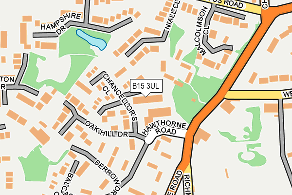 B15 3UL map - OS OpenMap – Local (Ordnance Survey)