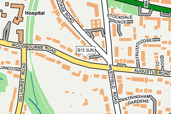 B15 3UN map - OS OpenMap – Local (Ordnance Survey)