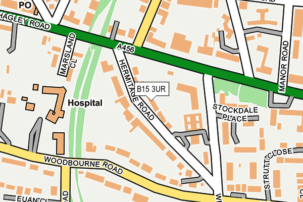 B15 3UR map - OS OpenMap – Local (Ordnance Survey)