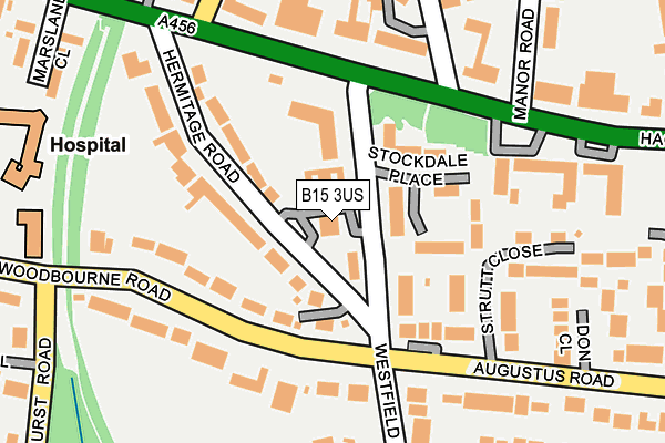 B15 3US map - OS OpenMap – Local (Ordnance Survey)
