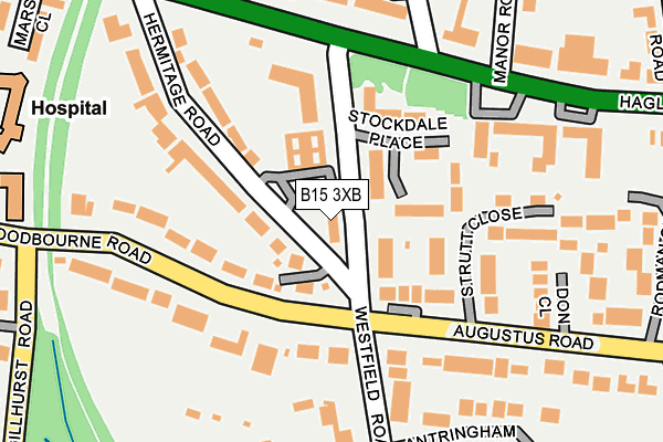 B15 3XB map - OS OpenMap – Local (Ordnance Survey)