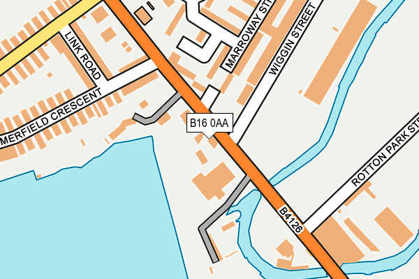 B16 0AA map - OS OpenMap – Local (Ordnance Survey)