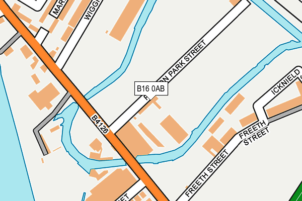 B16 0AB map - OS OpenMap – Local (Ordnance Survey)