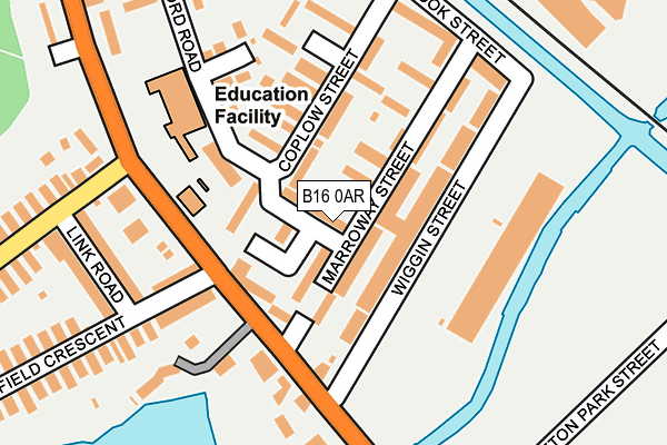 B16 0AR map - OS OpenMap – Local (Ordnance Survey)