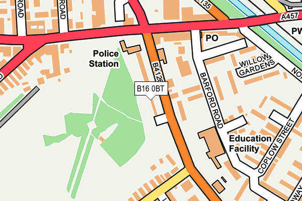 B16 0BT map - OS OpenMap – Local (Ordnance Survey)