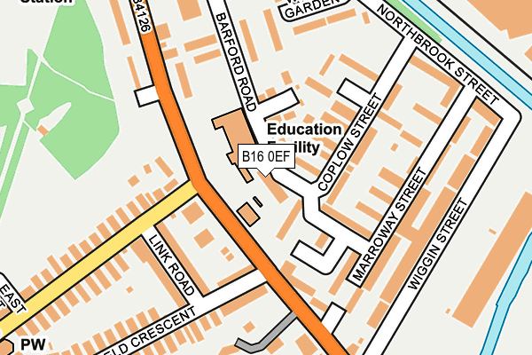 B16 0EF map - OS OpenMap – Local (Ordnance Survey)