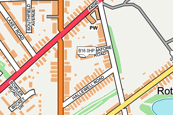 B16 0HP map - OS OpenMap – Local (Ordnance Survey)