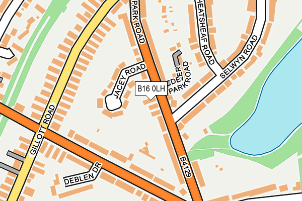 B16 0LH map - OS OpenMap – Local (Ordnance Survey)