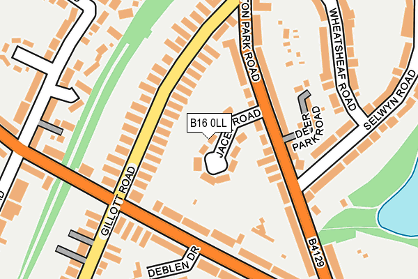 B16 0LL map - OS OpenMap – Local (Ordnance Survey)