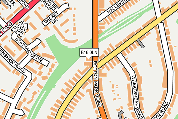 B16 0LN map - OS OpenMap – Local (Ordnance Survey)