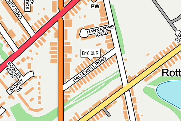 B16 0LR map - OS OpenMap – Local (Ordnance Survey)