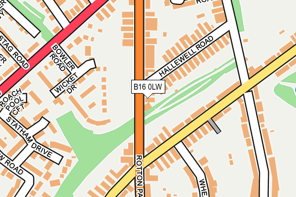 B16 0LW map - OS OpenMap – Local (Ordnance Survey)
