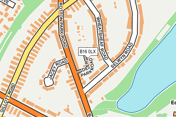 B16 0LX map - OS OpenMap – Local (Ordnance Survey)