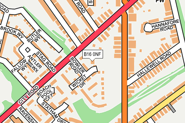 B16 0NF map - OS OpenMap – Local (Ordnance Survey)