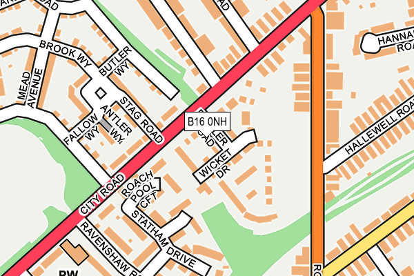 B16 0NH map - OS OpenMap – Local (Ordnance Survey)