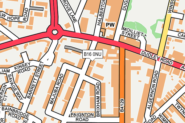 B16 0NU map - OS OpenMap – Local (Ordnance Survey)