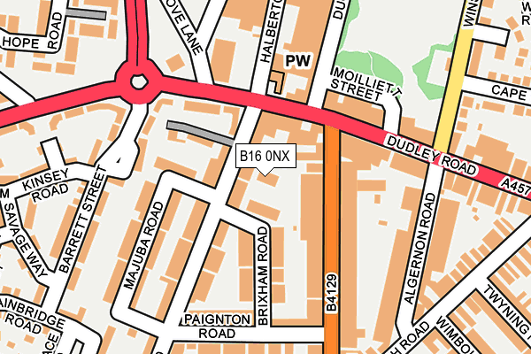 B16 0NX map - OS OpenMap – Local (Ordnance Survey)