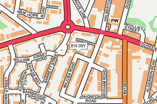 B16 0NY map - OS OpenMap – Local (Ordnance Survey)