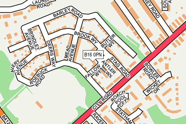 B16 0PN map - OS OpenMap – Local (Ordnance Survey)