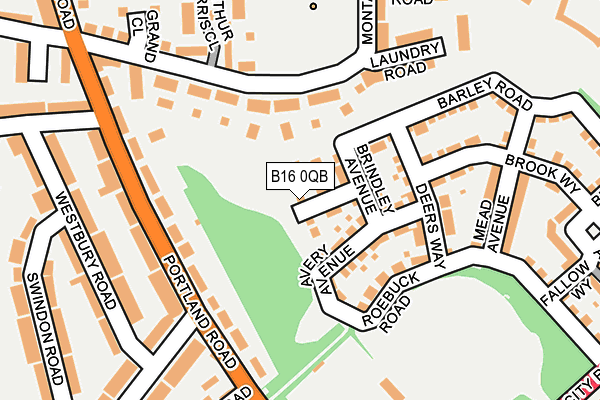 B16 0QB map - OS OpenMap – Local (Ordnance Survey)
