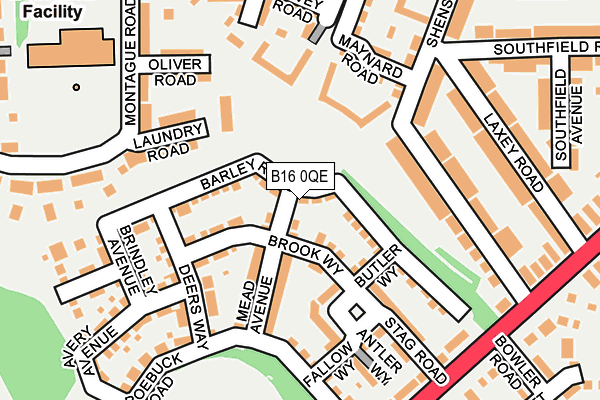 B16 0QE map - OS OpenMap – Local (Ordnance Survey)