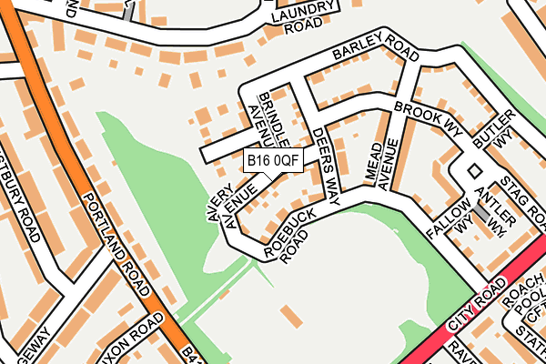 B16 0QF map - OS OpenMap – Local (Ordnance Survey)