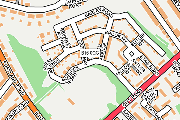 B16 0QG map - OS OpenMap – Local (Ordnance Survey)