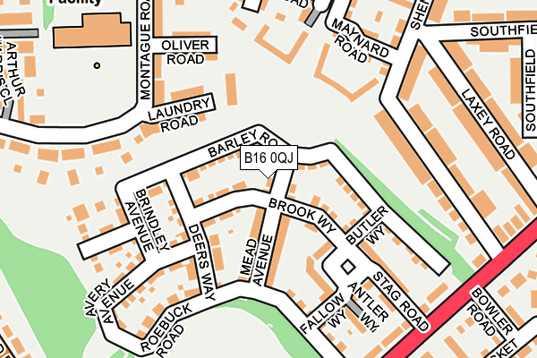B16 0QJ map - OS OpenMap – Local (Ordnance Survey)