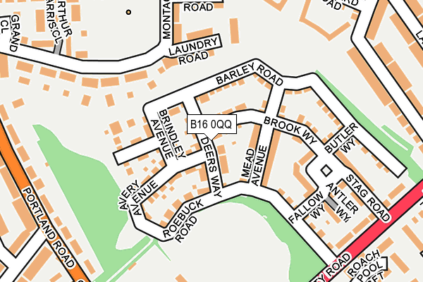 B16 0QQ map - OS OpenMap – Local (Ordnance Survey)