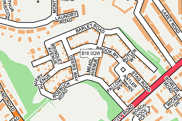 B16 0QW map - OS OpenMap – Local (Ordnance Survey)
